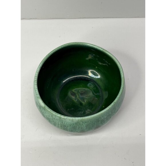 Small Vintage Green Drip Glaze Pottery Bowl Canada 3.5” wide - Picture 3 of 10